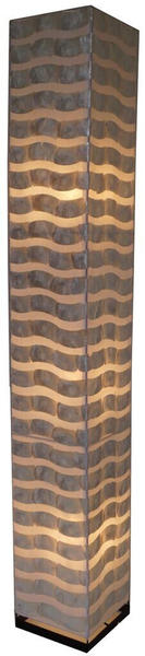 Guru-Shop Stehlampe / Stehleuchte, in Bali Handgemacht aus Naturmaterial, Capiz / Perlmutt - Modell Zebraleo, Fiberglas,Muschelscheiben,Metall, 151*22*22 cm