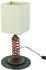 Guru-Shop Tischlampe / Tischleuchte, Upcycling Lichtobjekt aus Altmetall - Modell Motola, Braun, Metall,Baumwollstoff, 48*24*24 cm, Klassische, Moderne Tischlampen