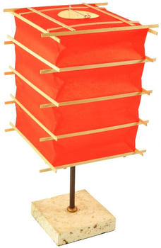 Guru-Shop Tischleuchte Kokopelli - Modell Hako 40cm, Orange, Papier,Bambus, 40*20*20 cm, Bunte, Exotische Tischlampen