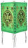 Guru-Shop Lokta Papier Hänge Lampenschirm, Deckenleuchte aus Handgeschöpftem Papier - Buddha Mandala Grün, Lokta-Papier, 28*18*18 cm, Asiatische Lampenschirme aus Papier & Stoff