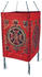 Guru-Shop Lokta Papier Hänge Lampenschirm, Deckenleuchte aus Handgeschöpftem Papier - Buddha Mandala Rot, Lokta-Papier, 28*18*18 cm, Asiatische Lampenschirme aus Papier & Stoff
