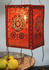 Guru-Shop Lokta Papier Hänge Lampenschirm, Deckenleuchte aus Handgeschöpftem Papier - Mandala Rot, Lokta-Papier, 28*18*18 cm, Asiatische Lampenschirme aus Papier & Stoff
