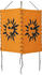 Guru-Shop Lokta Papier Hänge Lampenschirm, Deckenleuchte aus Handgeschöpftem Papier - Sonne 1 Orange, Lokta-Papier, 28*18*18 cm, Asiatische Lampenschirme aus Papier & Stoff