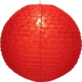 Guru-Shop Runder Lokta Papierlampenschirm, Hängelampe Ø 50 cm - Rot, Lokta-Papier, Asiatische Lampenschirme aus Papier & Stoff