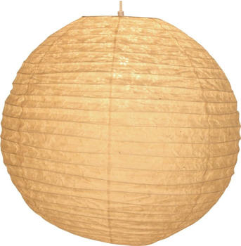 Guru-Shop Runder Lokta Papierlampenschirm, Hängelampe Ø 50 cm - Weiß, Lokta-Papier, Asiatische Lampenschirme aus Papier & Stoff