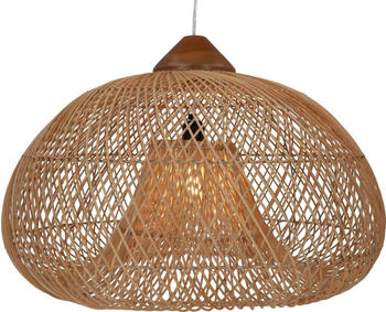 Guru-Shop Große Deckenlampe Bali Handgemacht aus Naturmaterial, Rattan - Modell Marilla, Creme-weiß, 40*60*60 cm