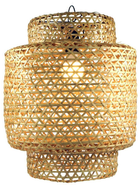 Guru-Shop Deckenlampe Bali Handgemacht aus Naturmaterial, Bambus - Modell Royan, Braun, Bambus,Baumwollstoff, 44*36*36 cm