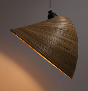 Guru-Shop Design Deckenlampe Bali Handgemacht aus Bambus - Modell Bambusa 3, Braun, 25*25*22 cm