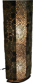 Guru-Shop Stehlampe / Stehleuchte, in Bali Handgemacht aus Naturmaterial, Lavastein, Bambus - Lava Bamboo 150 cm, Schwarz, Lavastein,Bambus