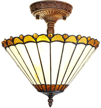 LumiLamp Tiffany Deckenleuchte Ø 29x30 cm Beige Braun