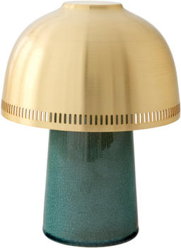 &Tradition Raku SH8 Akku-Tischleuchte grün, rund, 1 Watt, Keramik 16x21x16 cm blue green & brass (23101601) (303)