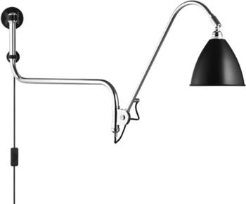 Gubi BL10 Wandleuchte schwarz, glockenförmig, max. 30 Watt, Metall 16x14x16 cm matt schwarz/ chrom black/chrome (203)