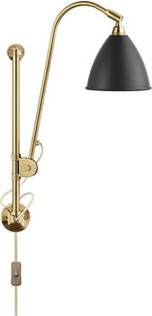 Gubi BL5 Wandleuchte schwarz, glockenförmig, max. 30 Watt, Metall 16x42x16 cm Kohlenschwarz/messing brass, soft black semi matt (305)