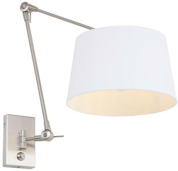 Steinhauer Wandleuchte Gramineus 9722 Stahl, Lampenschirm schlicht Weiß