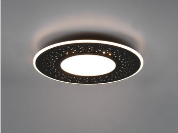 Trio Flache LED Deckenleuchte VERUS mit Fernbedienung, &Oslash; 49cm, Schwarz
