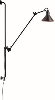 DCW éditions N°214 Wandleuchte schwarz, glockenförmig, max 11 Watt, Metall 118x93x21 cm schwarz/kupfer (214 BL-BL-COP CONIC) (622)