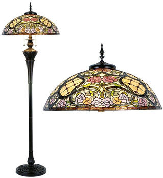 LumiLamp Tiffany Stehlampe Ø 55x150 cm Beige Rosa Kunststoff Glas Halbrund
