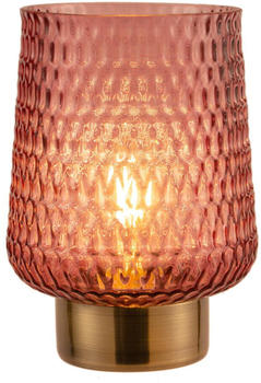 Pauleen LED Tischleuchte Rose Glamour in Rosa und Messing 0,8W 30lm rot