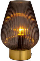 Pauleen Tischleuchte "Crystal Gloom" E14 1 Stk. E14, Rauchglas, Messing, Glas, Metall