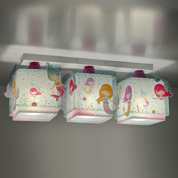 Dalber Kinderzimmer Deckenleuchte Mermaids in Mehrfarbig und Weiß E27 3-flammig multicolor