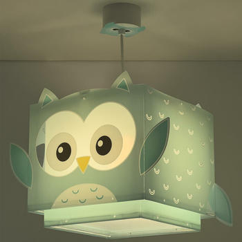 Dalber Kinderzimmer Pendelleuchte Little Owl in Hellblau und Weiß E27 blau