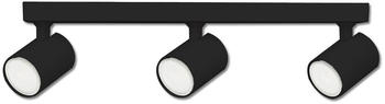 ISOLED Wand- und Deckenleuchte GU10 Triple, IP20, schwarz matt, exkl. Leuchtmittel schwarz
