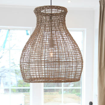 By Rydéns Pendelleuchte Seagrass in Natur E27 beige / creme