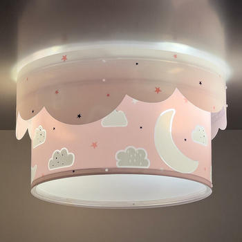 Dalber Kinderzimmer Deckenleuchte Moon Pink in Rosa E27 2-flammig rot