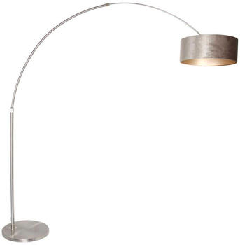 Steinhauer Stehleuchte Sparkled Light in Silber und Taupe E27 500mm silber