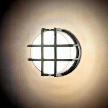 Heitronic LED Wandleuchte Cirula II in Schwarz und Transparent 10W 460lm IP65 schwarz