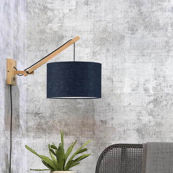 Good&Mojo Wandleuchte Andes in Natur-hell und Blau E27 braun
