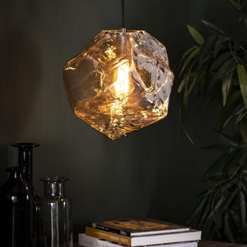 famlights Pendelleuchte Jakub in Transparent und Chrom E27 transparent
