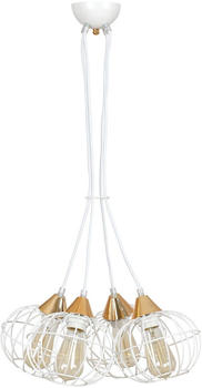 famlights Pendelleuchte Mirko aus Metall in Weiß 4xE27 max.60W weiß