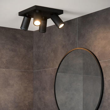 Lucide LED Deckenstrahler Taylor in Schwarz 4x5W 1280lm IP44 dim to warm schwarz