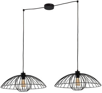 famlights Pendelleuchte Jackson in Schwarz E27 2-flammig schwarz