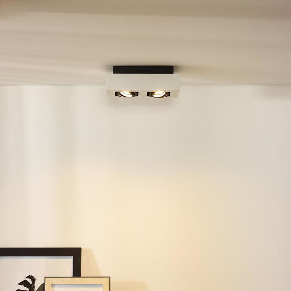 Lucide LED Deckenleuchte Xirax GU10 2x5W in Weiß 2-flammig weiß