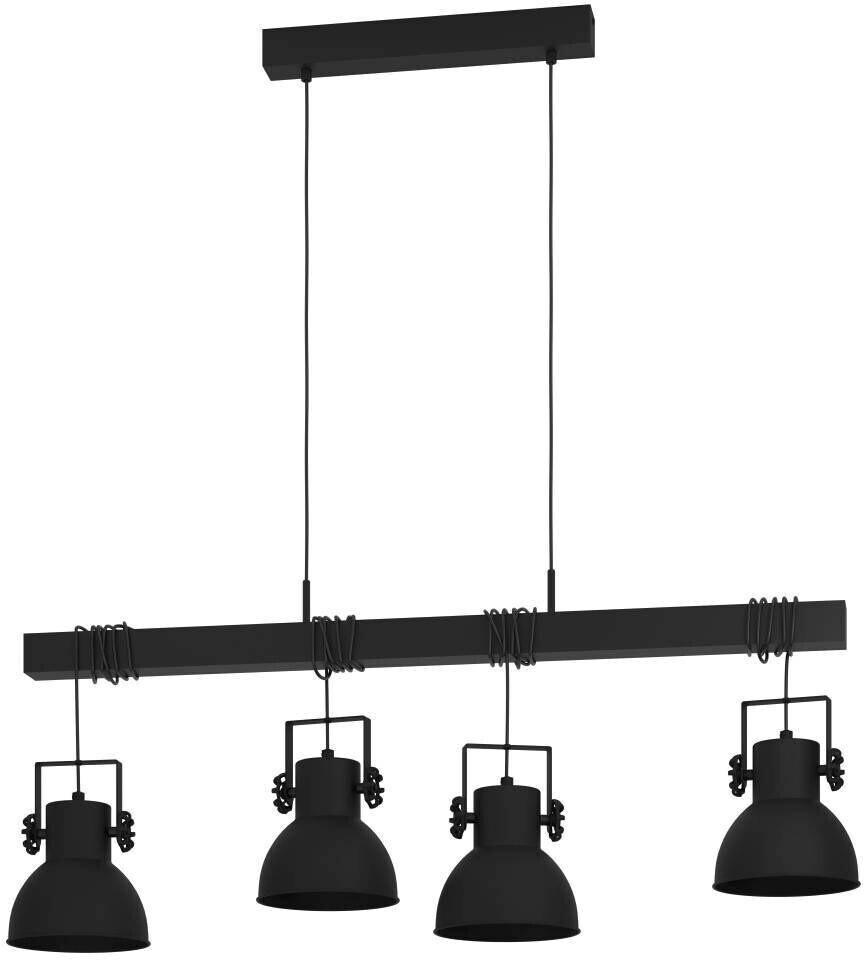 Eglo Pendelleuchte Shirebrook in Schwarz E27 4-flammig schwarz Lampe
