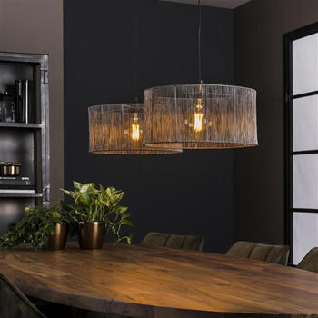 famlights Pendelleuchte Edgar in Silber E27 2-flammig silber