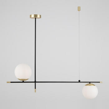 Maytoni Pendelleuchte Nostalgia goldmatt/weiß E14 2-flammig gold/messing