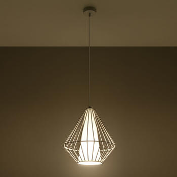 famlights Pendelleuchte Henry aus Stahl in Weiß E27 1 x 60 W weiß