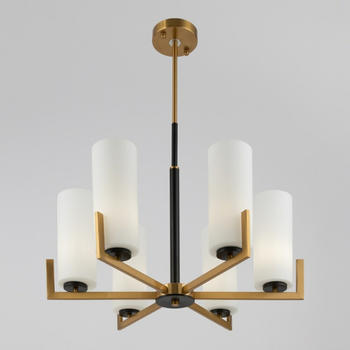Maytoni Deckenleuchte Fortano in Messing und Weiß E27 6-flammig gold / messing