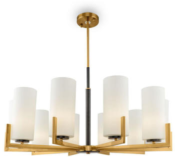Maytoni Deckenleuchte Fortano in Messing und Weiß E27 10-flammig gold / messing