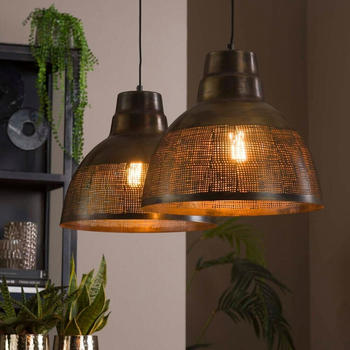 famlights Pendelleuchte Evelina aus Metall in Bronze-matt 2xE27 braun