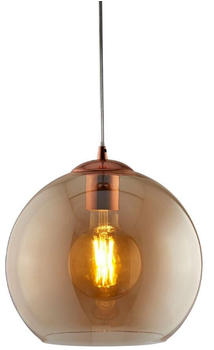 Searchlight Balls 1635 Pendelleuchte-Messing antik-Glas Bernstein