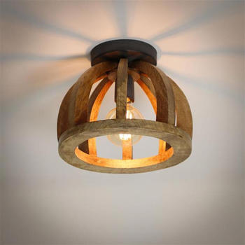famlights Deckenleuchte Edda in Natur-hell E27 braun
