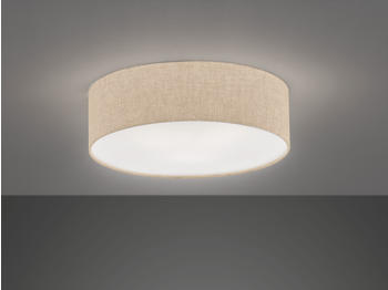 Fischer & Honsel LED Deckenleuchte 40cm Stoffschirm Leinen Beige - Deckenlampe Wohnzimmer & Flur
