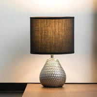 Pauleen Tischleuchte "Sip of silver" E14 1 Stk. E14, Stoffschirm, Silber, Schwarz,