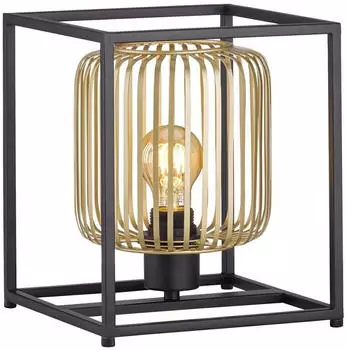 Fischer & Honsel Tischleuchte Schwarz Gold 23x23cm