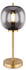 Globo Tischleuchte BLACKY mit Rauchglas Lampenschirm Ø 18,5cm, Metall Messing