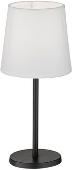 FHL easy Kleine LED Designklassiker Nachttischlampe Schwarz mit Lampenschirm Stoff Weiß
